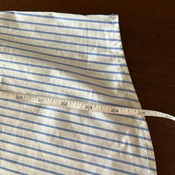 NWT  Calvin Klein blue white ruffled neck one cold shoulder blouse - Picture 8 of 8